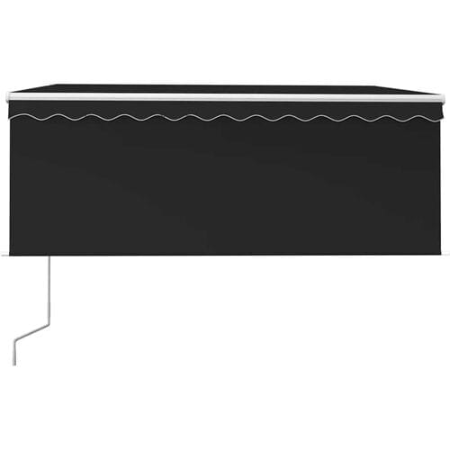 vidaXL - Luifel - met - rolgordijn, - LED - en - windsensor - 3,5x2,5 - m - antraciet