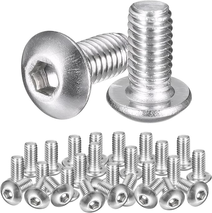 Countersunk Schroeven met Zeskantkop - Volledige Draad - RVS - Set van 220 Stuks voor Diverse Toepassingen