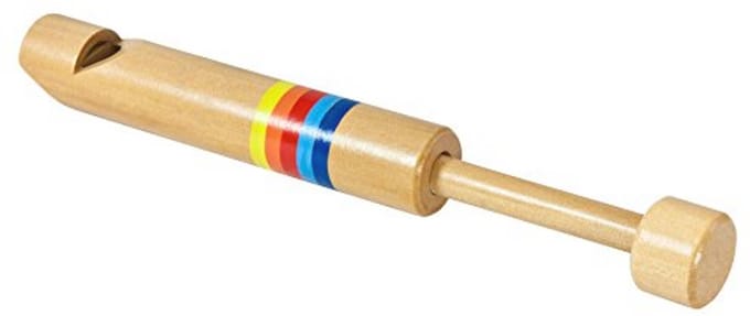 Houten Swanee Slide Fluitje 23cm met Kleurrijke Strepen