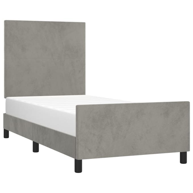 vidaXL - Bedframe - zonder - matras - 80x200 - cm - fluweel - lichtgrijs