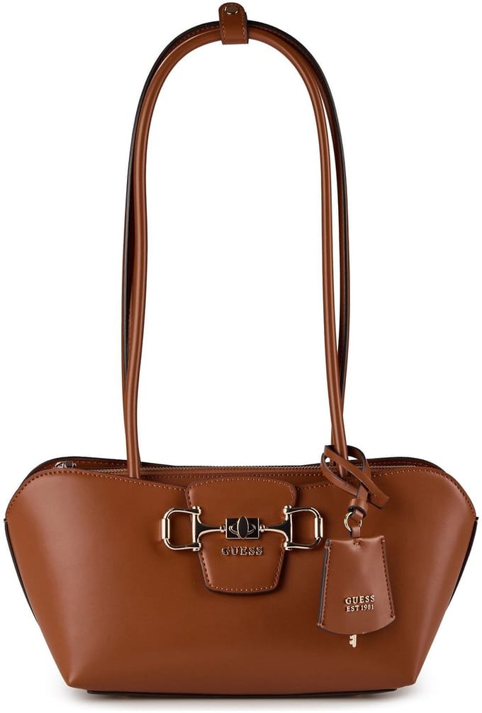 GUESS schoudertas Janie Shoulder Satchel Bag Cognac bruine