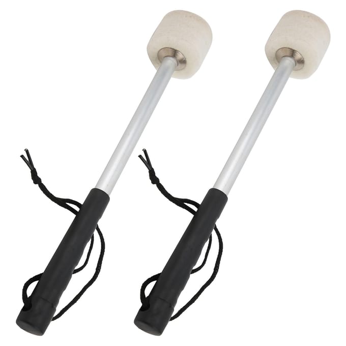 2 Stuks Wol Vilt Hoofd Drumstok Sterke Flexibiliteit Draagbaar Antislip Instrument Accessoires white