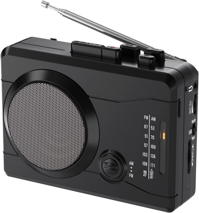 Cassetterecorder met USB – AM/FM Radio – Microfoon & Luidspreker – Cassette naar MP3 – Walkman