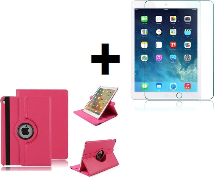 Geschikt voor iPad 2020 hoesje + iPad 2020 Screenprotector - 10.2 inch - Tablet Cover Case Roze + Screenprotector