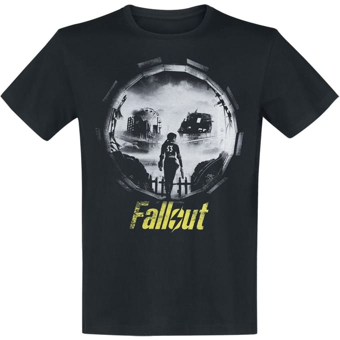 Fallout - Gaming T-shirt - Vault 33 - Into The Wasteland - S tot XXL - voor Mannen - zwart