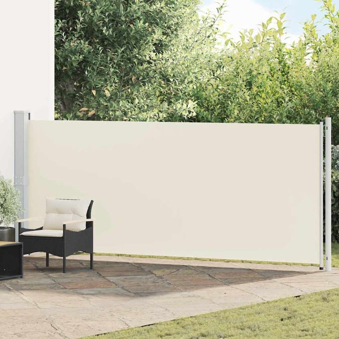 vidaXL - Tuinscherm - uittrekbaar - 614x160 - cm - crème