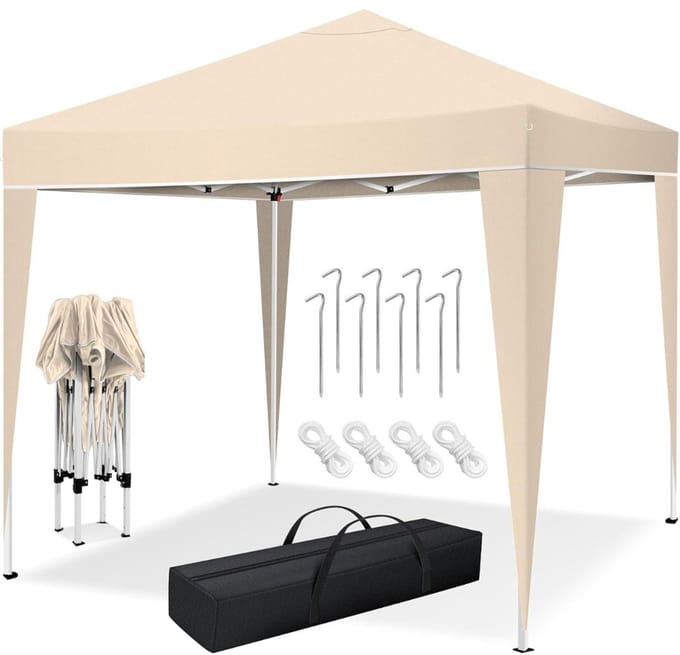 CRLYN® Easy Up Partytent - Paviljoen Opvouwbaar - Extra Stevig - Beige