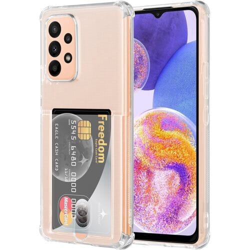 ShieldCase telefoonhoesje geschikt voor Samsung Galaxy A23 5g shock met pashouder case - transparant