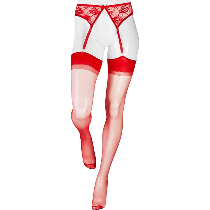 Amorable - Jarretelgordel - Luxe Rood Kant- Inclusief Kousen