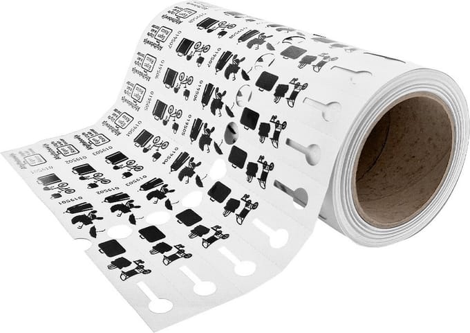 CombiCraft bagagelabels op rol wit - 500 stuks