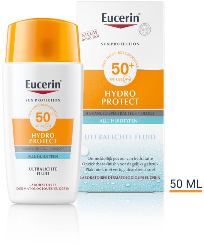 Eucerin Sun Hydro Protect Ultralichte Fluid SPF 50+ - 2 x 50 ml - Voordeelverpakking