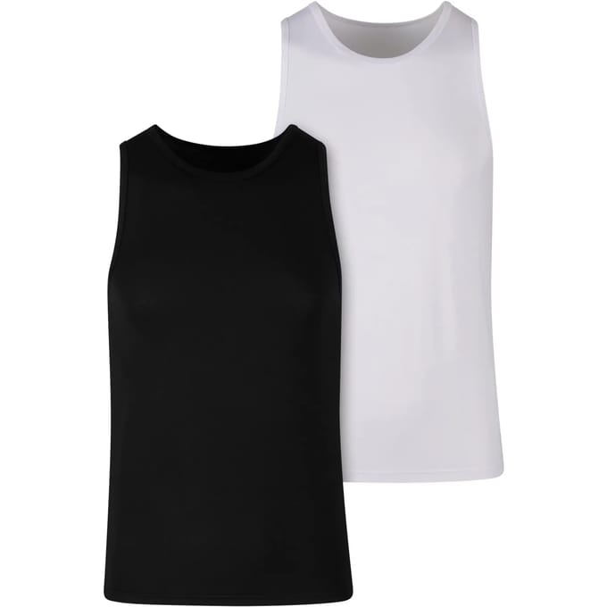 Urban Classics - Bamboo 2-Pack Tanktop - S - Zwart/Wit