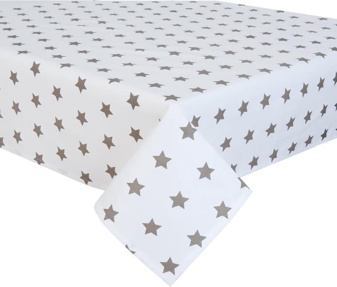 Tafelkleed 130 x 180 wit met ster | CAS03TP | Clayre & Eef