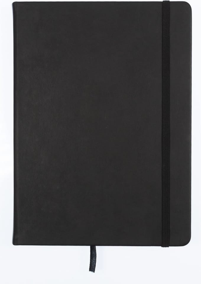 Kangaro schetsboek - A5 - zwart - PU hardcover - met elastiek en lint