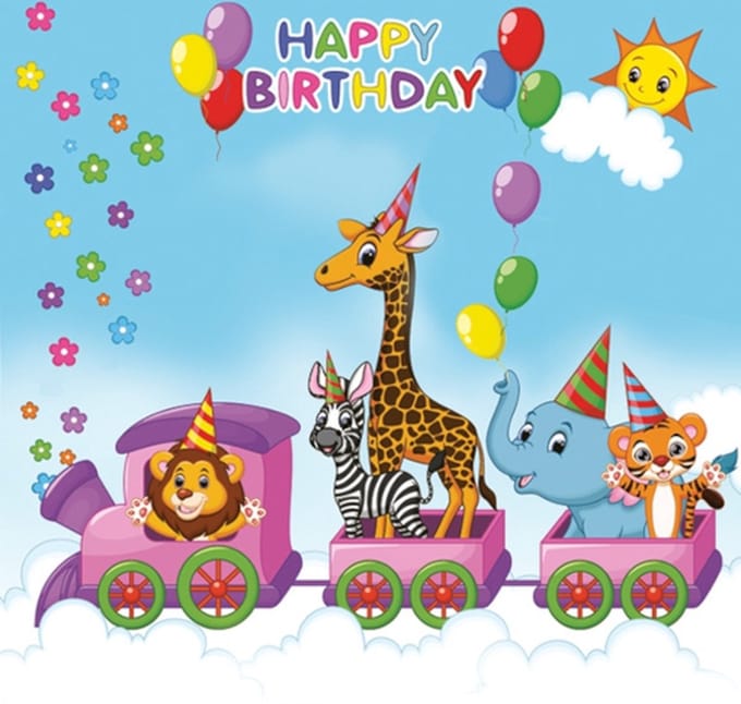 Lunch servetten Happy Birthday Train - Maki - 33x33 cm