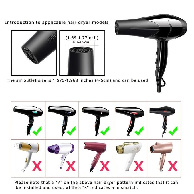 1 Diffuseur Professionnel pour Cheveux Bouclés, Accessoire Sèche-Cheveux de Salon, Ne Nécessite pas d'Électricité, Outil Durable Noir pour Cheveux Bouclés noir