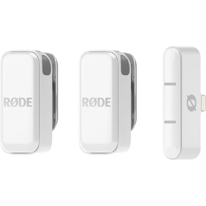 Dasspeld Draadloze microfoonset Rode Wireless Micro Lightning White Zendmethode:Draadloos Incl. windkap