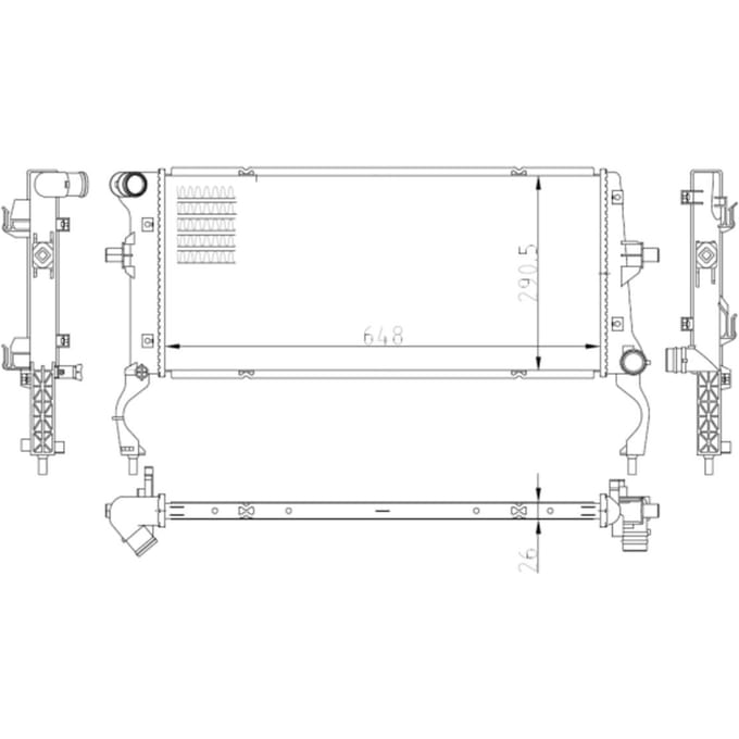 Radiator, motorkoeling NRF 550034
