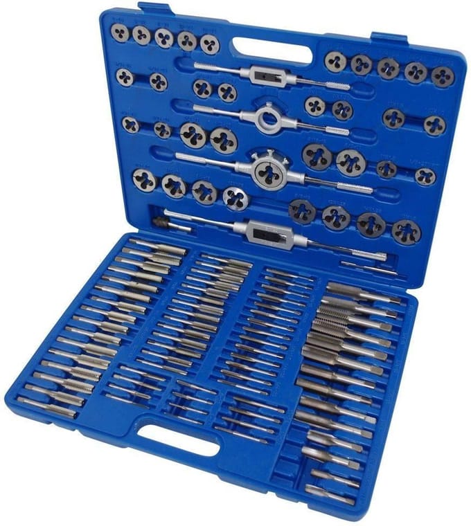 Draadsnijset Tapset 110-dlg.engelse maten en metrisch Tungsten staal INCH