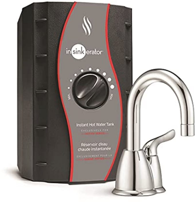 Instapbare instant warmwaterdispenser met roestvrijstalen tank