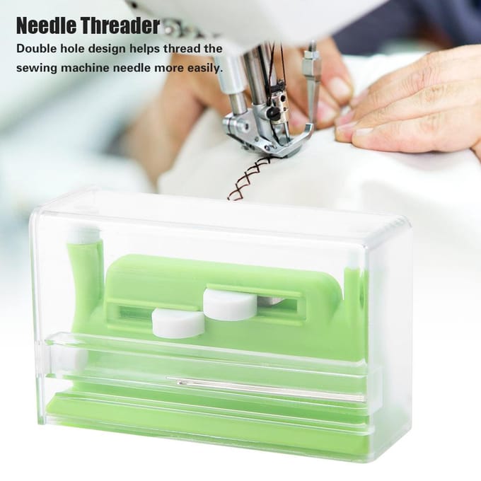 Enfile-aiguille double, outil d'insertion et applicateur pour machine à coudre beige
