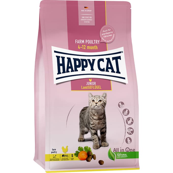 4kg Happy Cat Young Junior gevogelte droogvoer voor katten