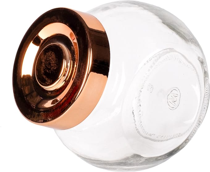 ARTYFETES - Klein glazen potje met roségouden deksel 8 cm, drageespotje