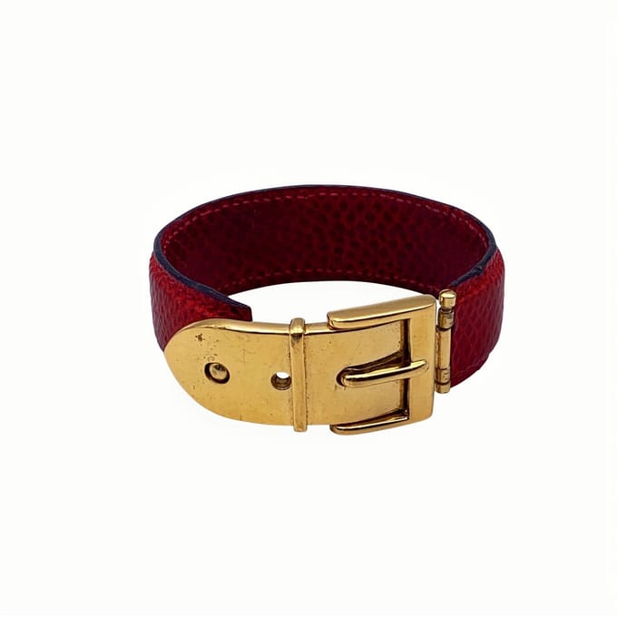 Vintage leren armband van Gucci