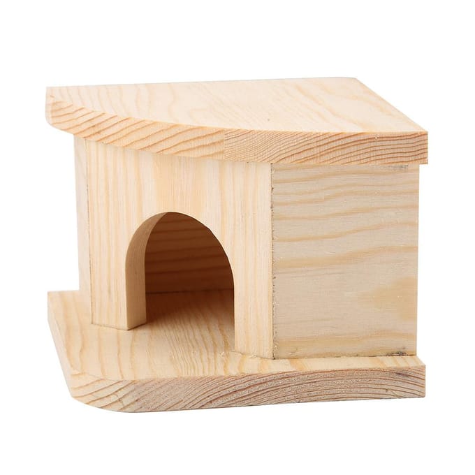 Natuurlijk Houten Hamster Bed Hut Klein Dier Warm Huis Hamsternest beige