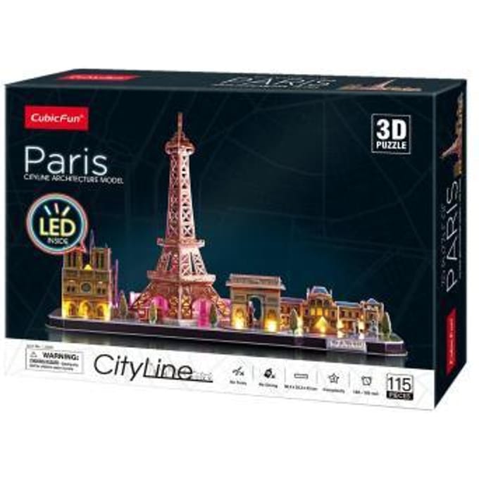Cubic Fun 3d Puzzle City Line Paris with LED Lighting 115pcs. 3D Puzzels