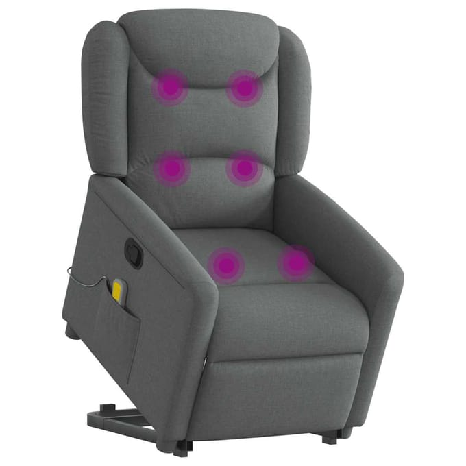 vidaXL - Sta-op-massagestoel - verstelbaar - stof - donkergrijs