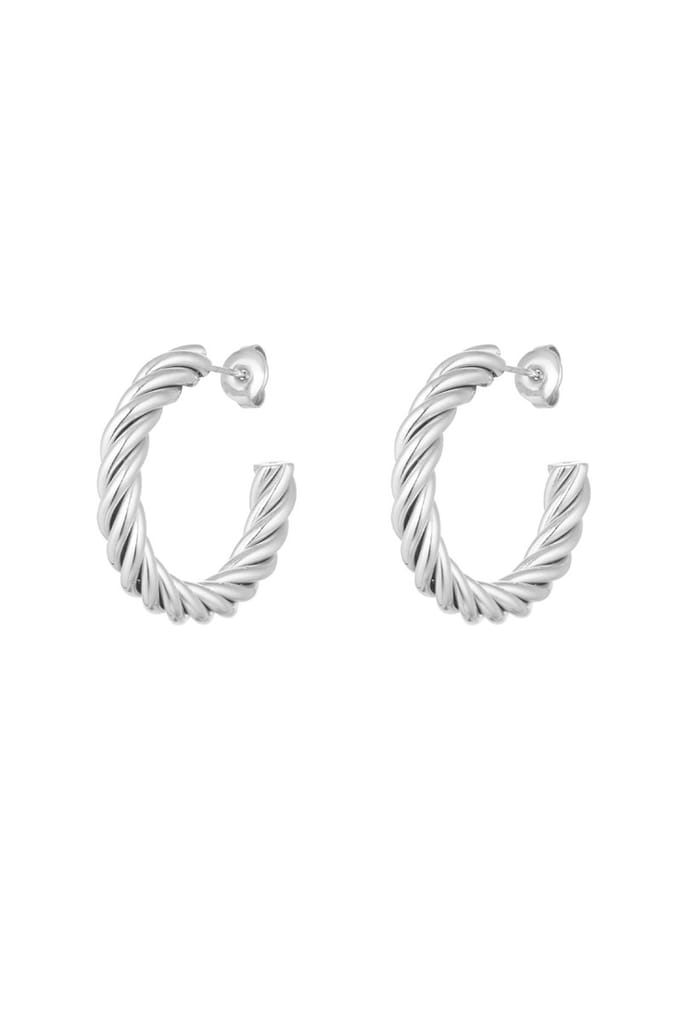 Oorbellen Twisted Zilver - Oorringen - Leuk - Kado - Vrouwen