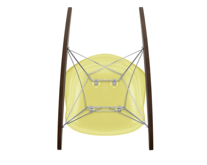 Vitra RAR Eames Plastic Armchair - citron RE - verchroomd - sleden esdoorn donker