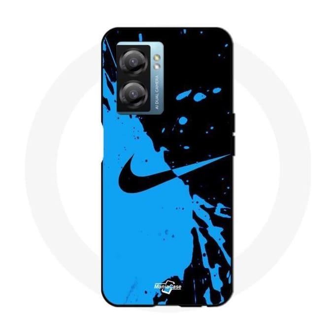 Coque - Nike - Oppo A77 5G - Souple - Noir et bleu - Protection et décoration noir