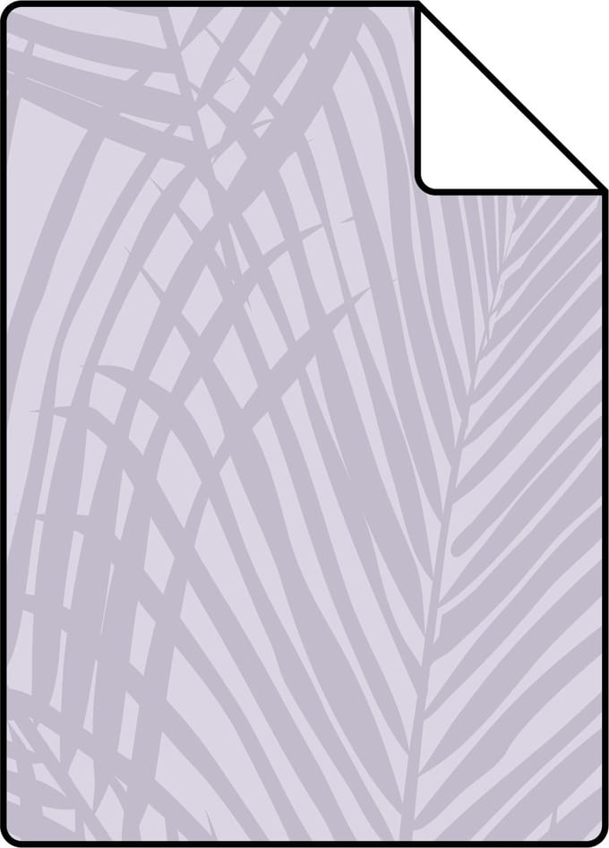 Proefstaal ESTAhome behang palmbladeren lila paars - 26.5 x 21 cm - 139573-S