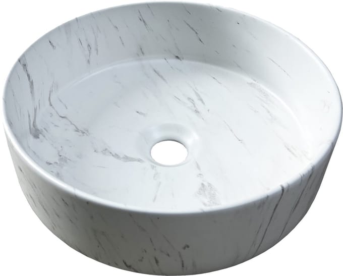 Differnz Waskom Mira - Keramiek - Rond - Marmer - 36x36x12cm