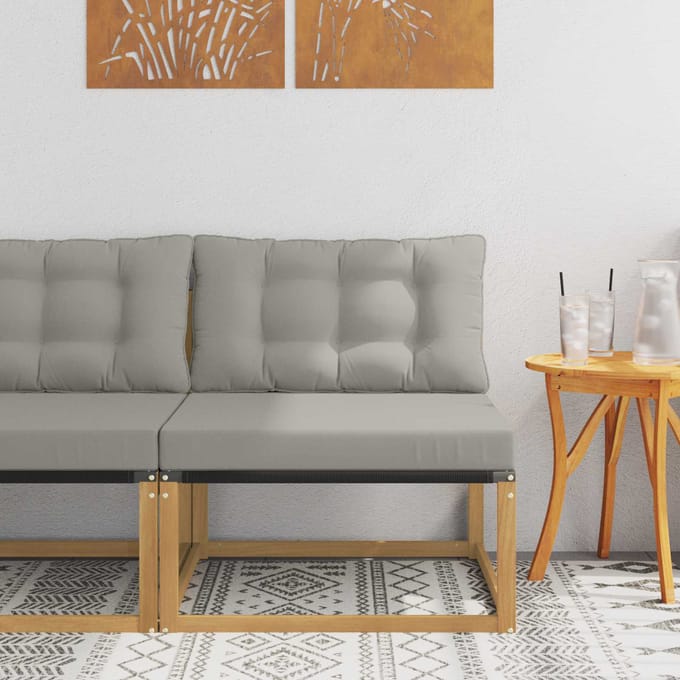 vidaXL - Buiten - Midden - Sofa - met - kussen - Wit - 79 - x - 83 - x - 73 - cm - staal