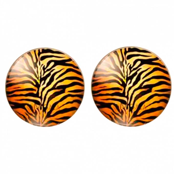 Clip Oorbellen- 2 cm tijger