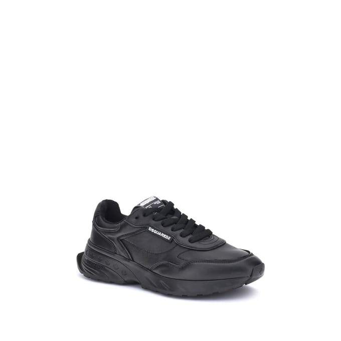 Dsquared² Zwarte Kalfsleren Bos Taurus Athletische Sneakers