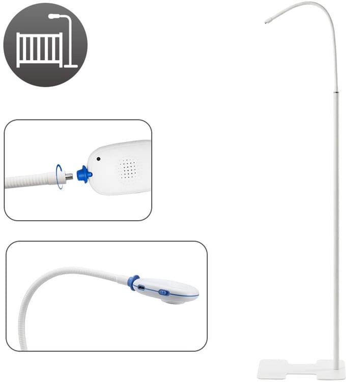 LUVION® Babyfoonhouder met Vloerstandaard - Universele Schroefaansluiting - Wit