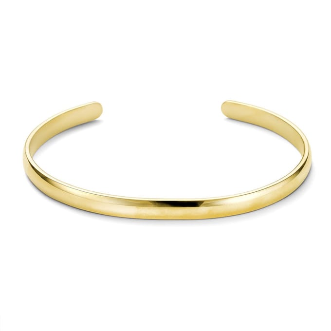 Twice As Nice Armband in goudkleurig edelstaal, open bangle 5 mm 19cm
