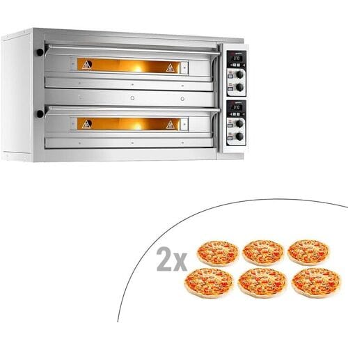 GGM Gastro Elektro Pizzaofen - 6+6x 33cm - Manuell Zilver