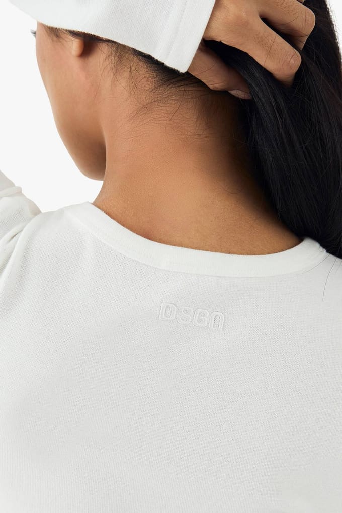 Dames DSGN Studio Geborduurd Lange Mouwen Top | White | Maat: 3XL