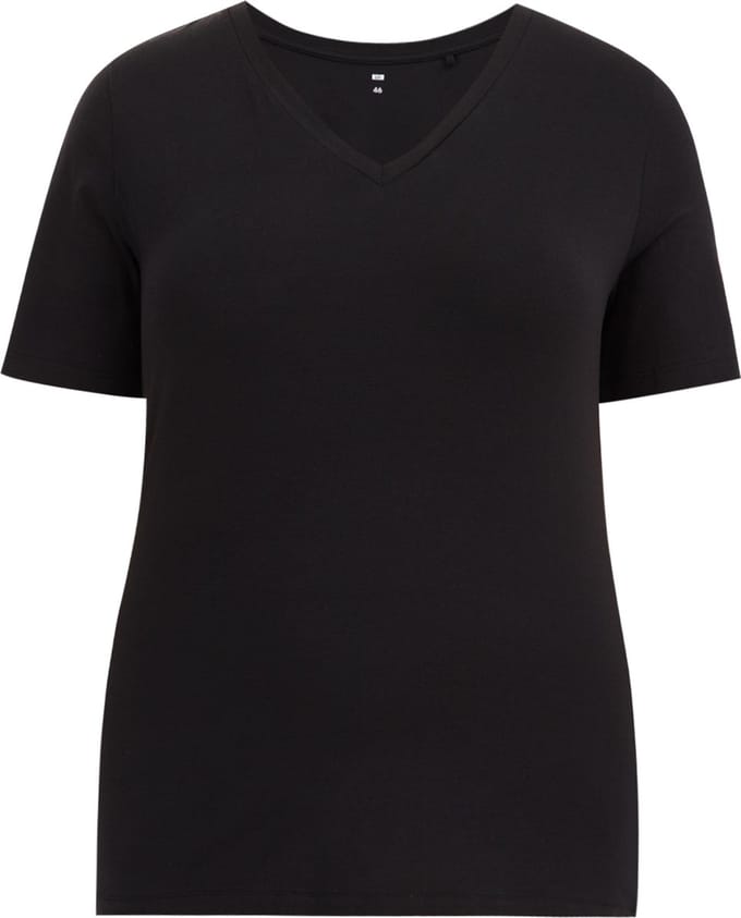 WE Fashion Dames T-shirt met V-hals - Curve