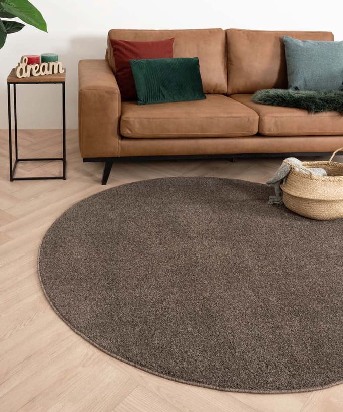 Rond vloerkleed - Fine mokka 200