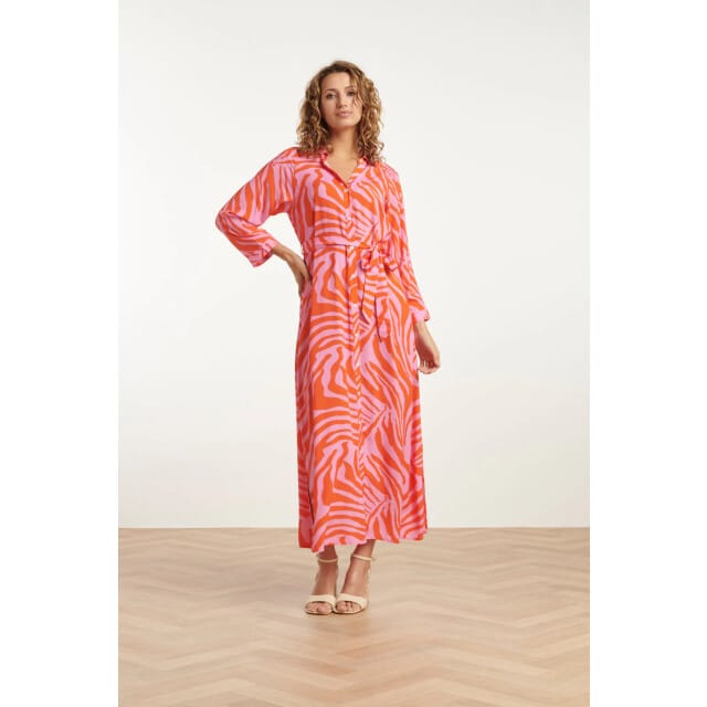 Smashed Lemon 25086 summer maxi shirt jurk met dierenprint |