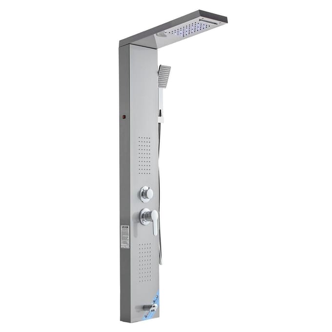 Colonne de Panneau de Douche Système Acier Inoxydable Tête Pluie 5 Modes