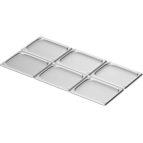 GGM Gastro (6 Stück) Edelstahl-Tablett GN 1/2 - 10mm