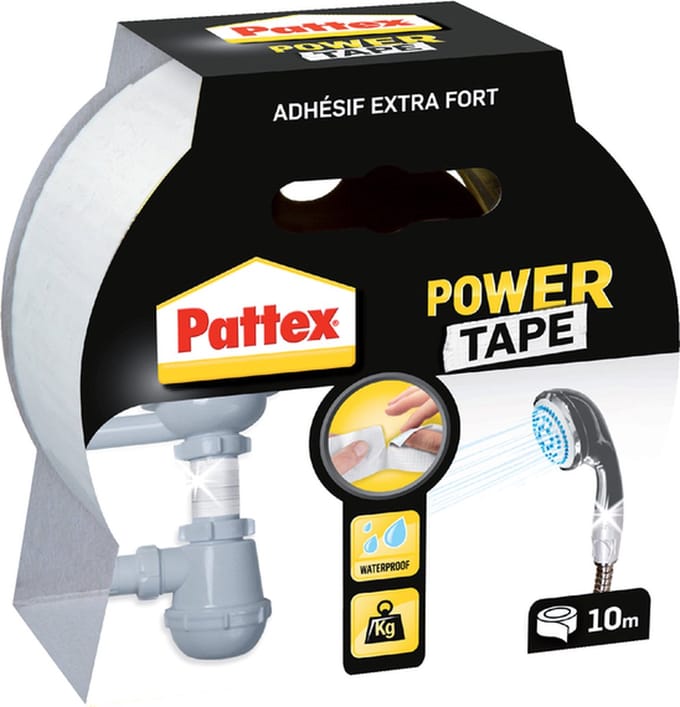 Plakband Pattex Power Tape 50mmx10m wit | 6 stuks