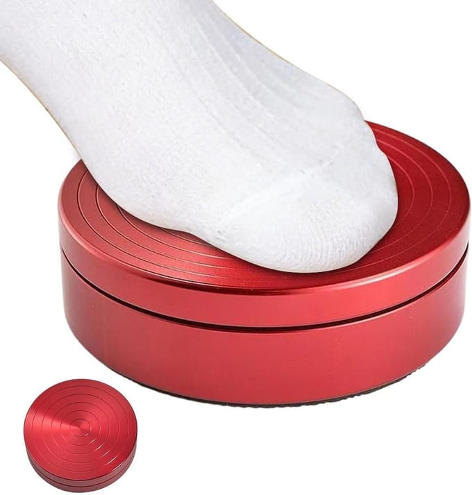 Dans draaiplateau - Pirouette schijf - Balans training - Antislip basis - 10x10 cm - Rood
